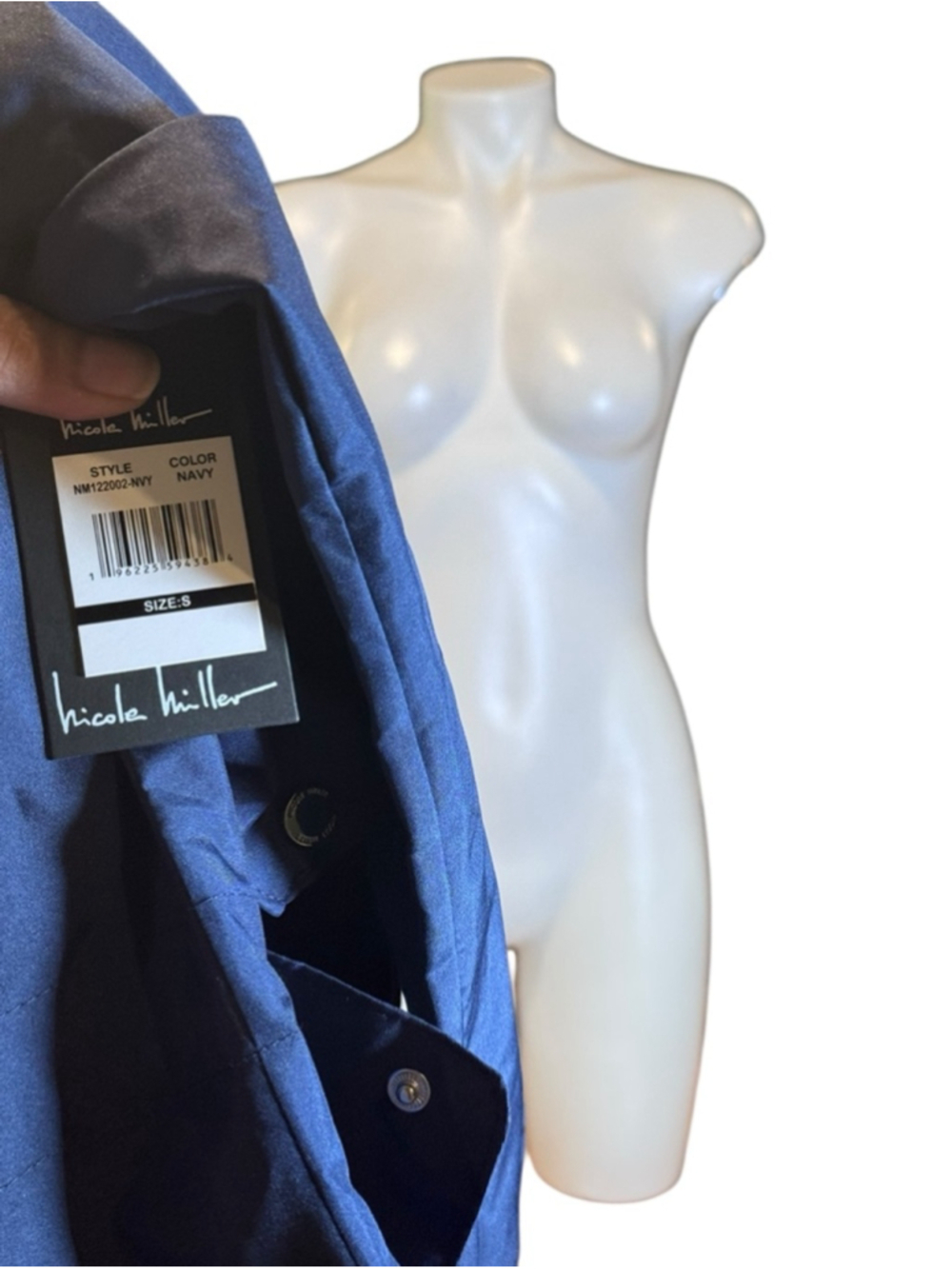 Women's nicole Miller Navy Rain Coat Size S - Picture 4 of 4